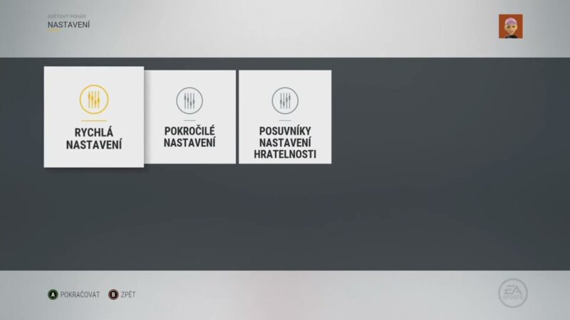 NHL 17 – Světový pohár – nastavení